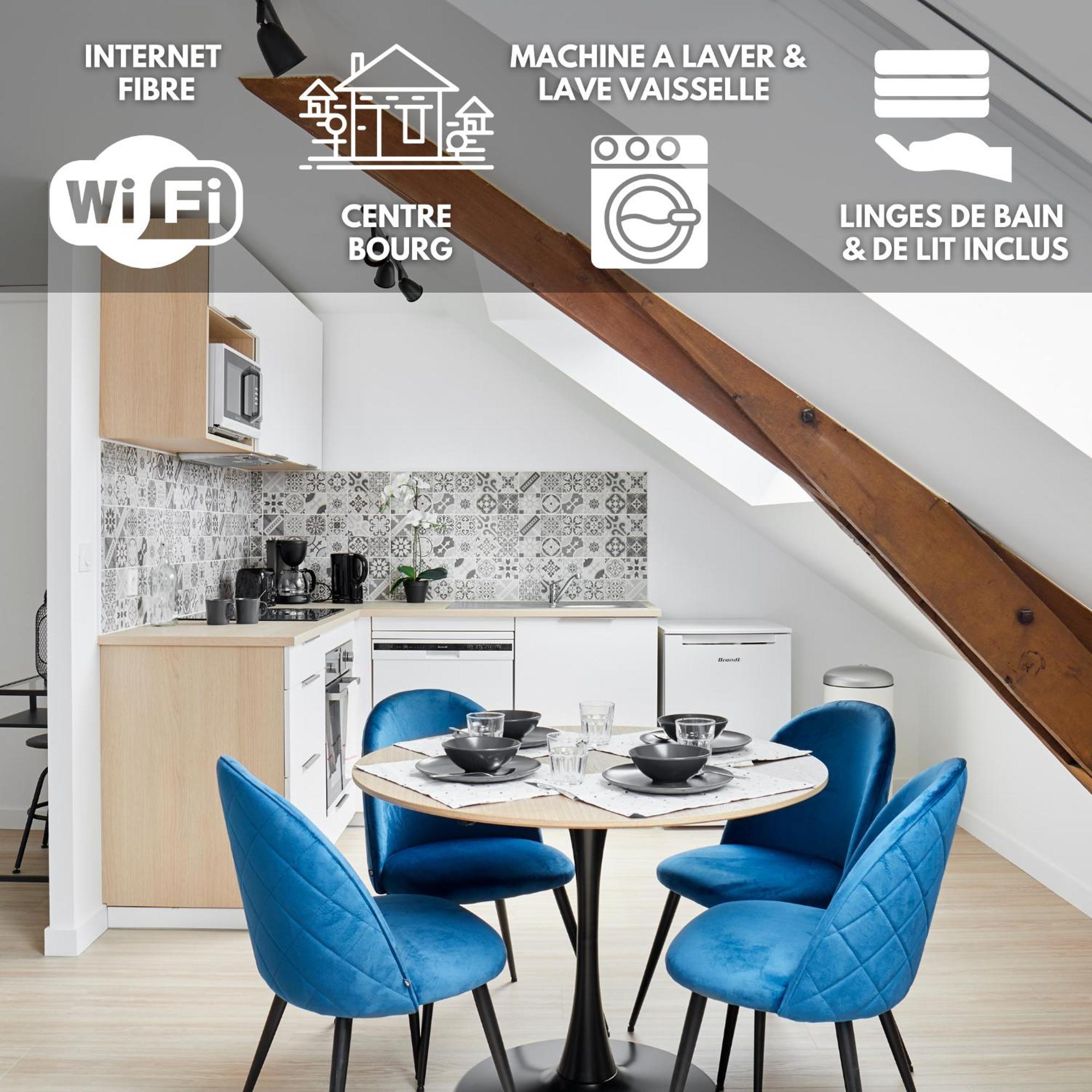 Le Grand Bleu - Wifi Fibre/Linge/Acces Cour Apartment Vallons-de-l'Erdre ภายนอก รูปภาพ